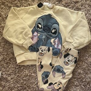 Zara Disney Stitch Sweatshirt and Leggings Set